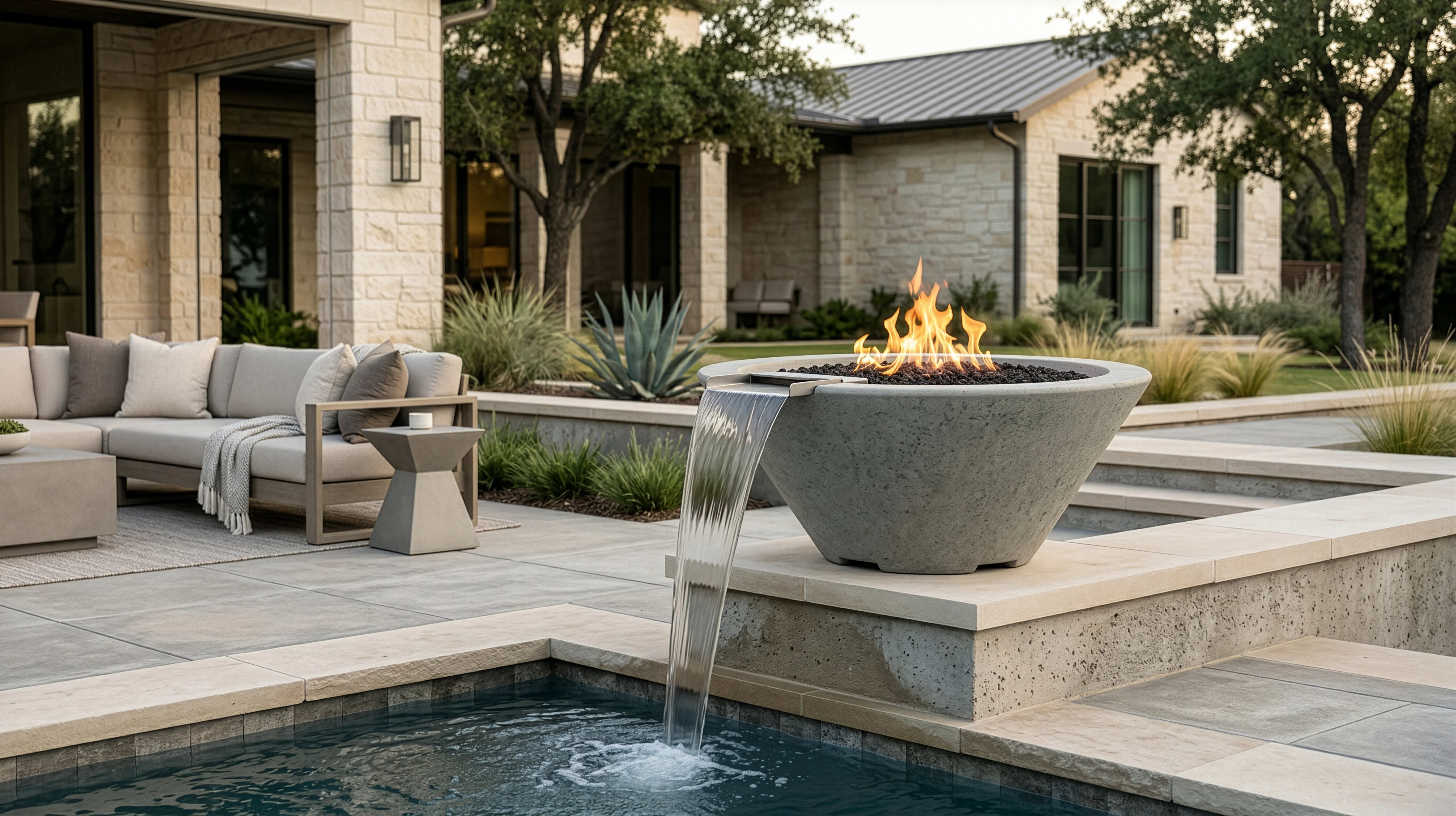 Pool Fire Features | Prism Hardscapes Pool Collection